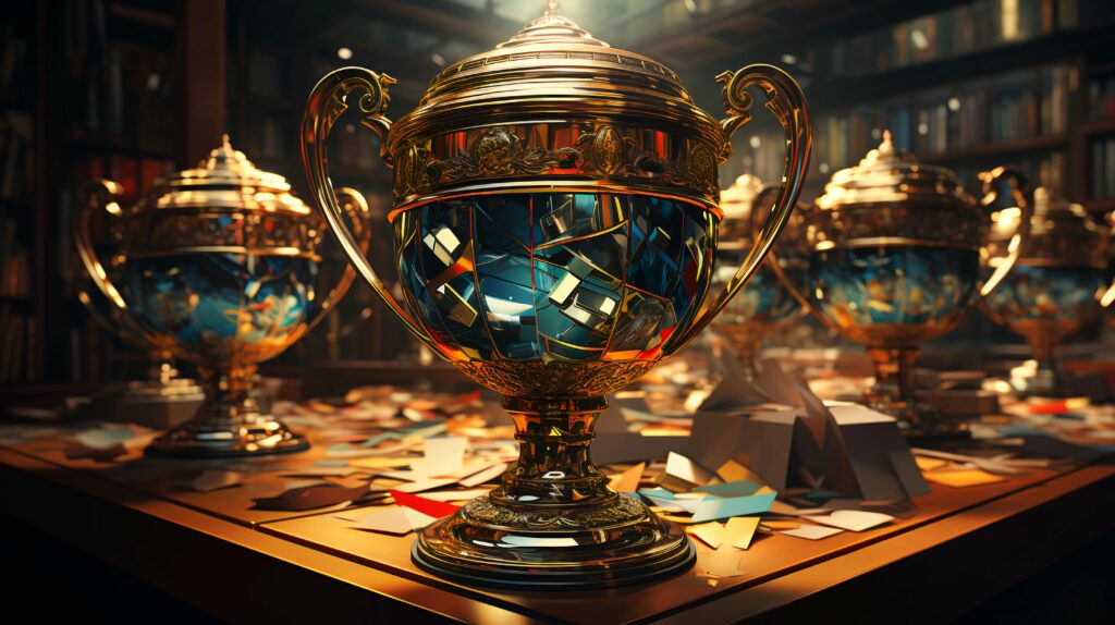 Selection of award trophies
